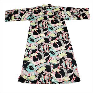 Natori Cruz Wear Kaftan Kimono Robe S Geisha House Dress Long Sleeve Pockets